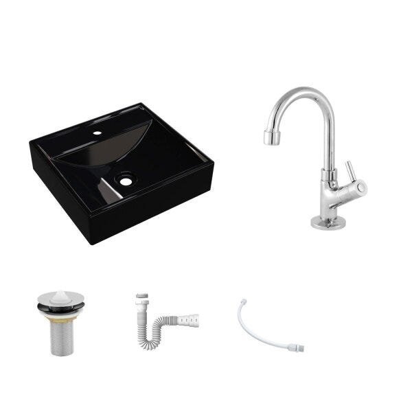 Kit Cuba Q39 Torneira 1198 Metal Válvula 1 Polegada Sifão Pvc Flexível Compace - 2