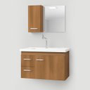 Ver imagem 2 de Kit Gabinete Armario para Banheiro com Cuba e Espelho 73cm Quality Fimap Montado Freijó