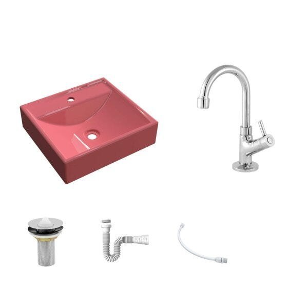 Kit Cuba Q39 Torneira 1198 Metal Válvula 1 Polegada Sifão Pvc Flexível Compace - 2