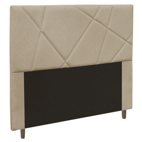 Cabeceira Cama Box Solteiro Mali 90cm Suede Bege - Abmaza