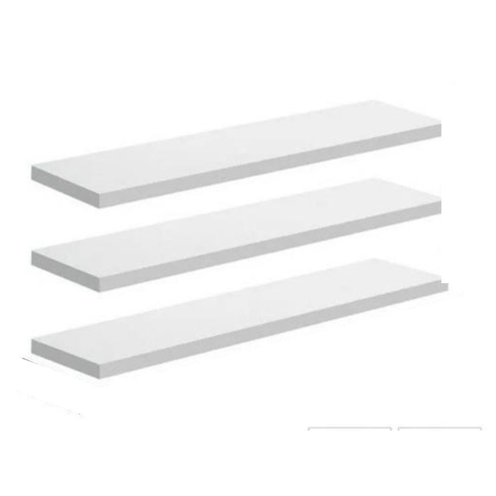 Kit 3 Prateleiras Branco Mdf- 30 Cm C/ Suporte Decoração - 3