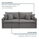 Ver imagem 5 de Sofá Cama Retrátil e Reclinável 2 Lugares Pés Madeira Maciça 220cm Windson Yescasa