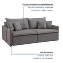Ver imagem 3 de Sofá Cama Retrátil e Reclinável 2 Lugares Pés Madeira Maciça 220cm Windson Yescasa