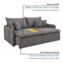 Ver imagem 4 de Sofá Cama Retrátil e Reclinável 2 Lugares Pés Madeira Maciça 220cm Windson Yescasa