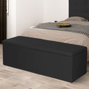 Ver imagem 2 de Calçadeira Recamier Baú King 1,95m Berlim Suede - Pallazio Preto