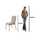 Ver imagem 5 de Conjunto Sala de Jantar Mesa Iza New Tampo MDF/Vidro 6 Cadeiras Natani New Bege/Champagne/Off White