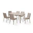 Ver imagem 2 de Conjunto Sala de Jantar Mesa Iza New Tampo MDF/Vidro 6 Cadeiras Natani New Bege/Champagne/Off White