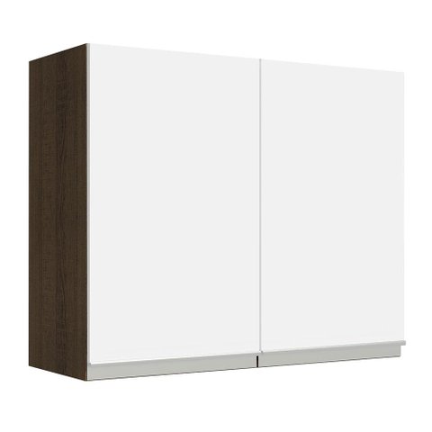 Armário de Cozinha Aéreo 80 cm 2 Portas Rustic/Branco Glamy Madesa
