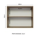 Ver imagem 4 de Armário de Cozinha Aéreo 80 cm 2 Portas Rustic/Branco Glamy Madesa
