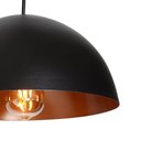 Ver imagem 3 de Pendente Onix Poptem meia esfera 30cm preto e cobre