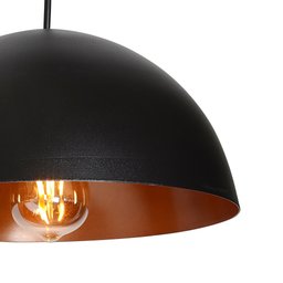 Pendente Onix Poptem meia esfera 30cm preto e cobre - 3