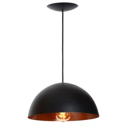 Pendente Onix Poptem meia esfera 30cm preto e cobre - 1