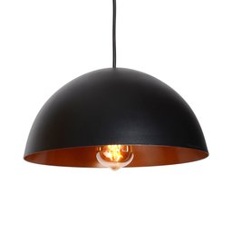 Pendente Onix Poptem meia esfera 30cm preto e cobre - 2