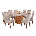 Ver imagem 1 de Mesa de Jantar 8 Lugares Daniela com Vidro Mel/marfim/off White - Viero Móveis