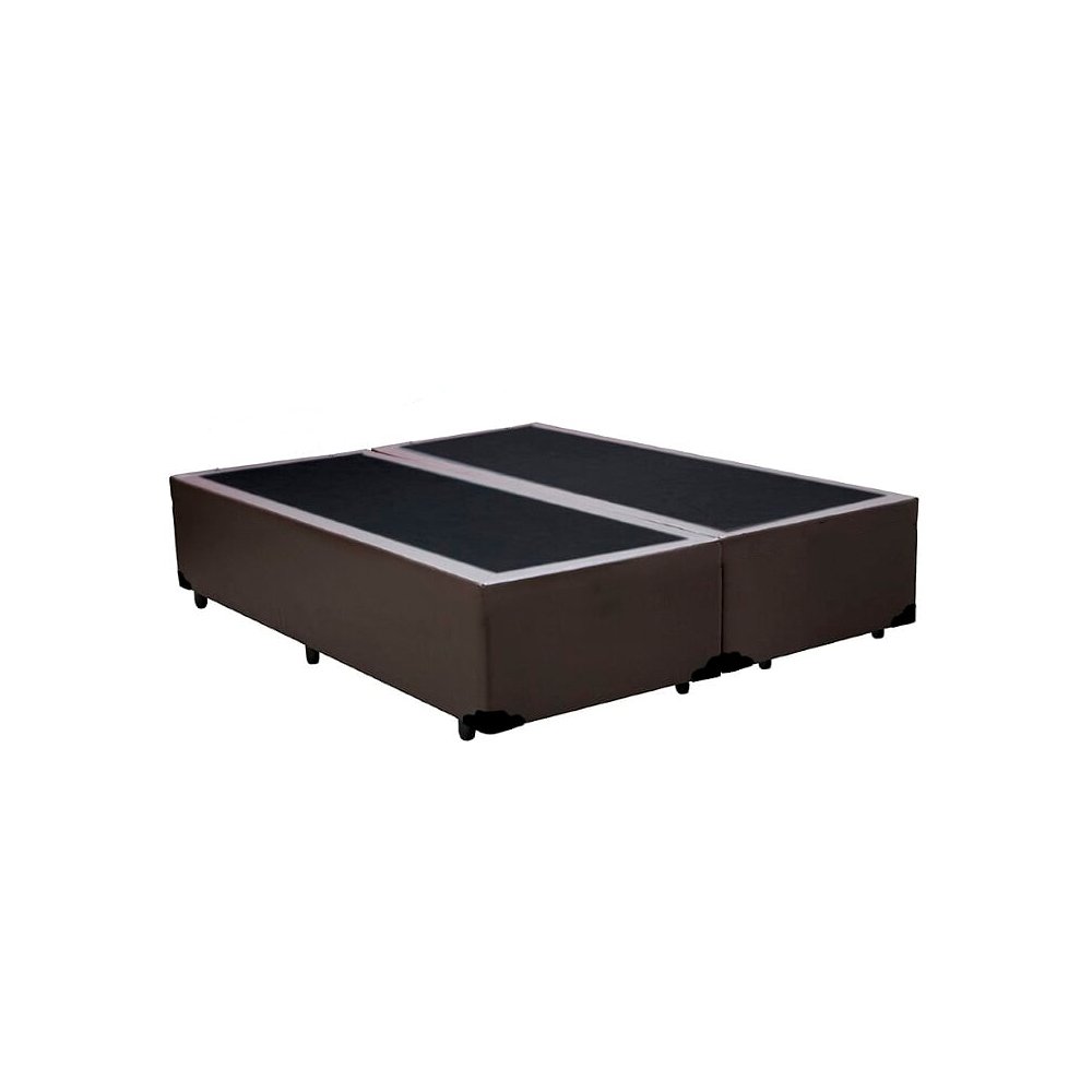 Base Box Queen Blindado Bipartido NK Camas Sintético Marrom 40x158x198 - 3