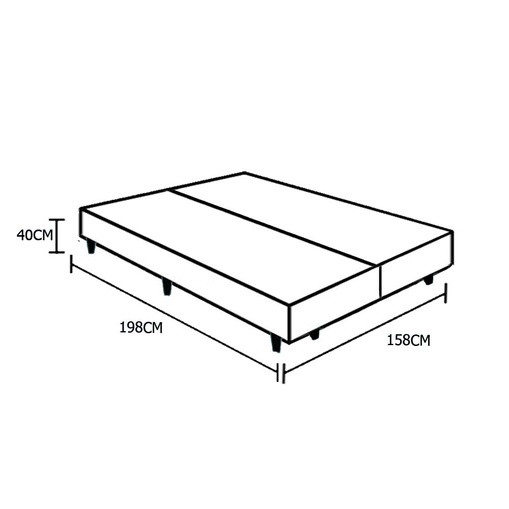 Base Box Queen Blindado Bipartido NK Camas Sintético Marrom 40x158x198 - 4