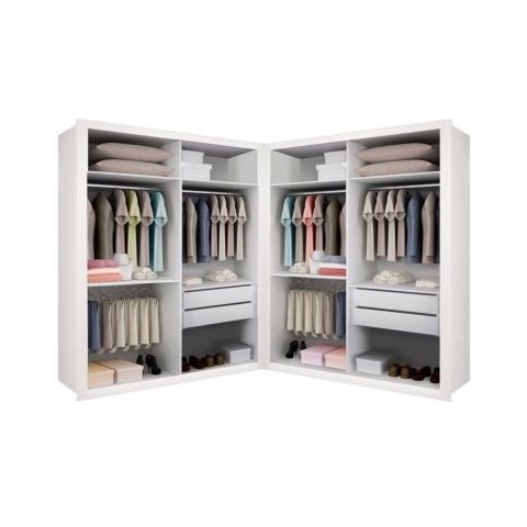 Closet Casal sem Portas 4 Gavetas Júlia Duo -Mt- Rei de Casa Branco