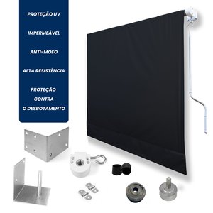 Kit para Toldo Retratil + Lona de 2,50l X 1,50a:preto