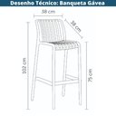 Ver imagem 2 de Kit 2 Banquetas Área Externa Gávea Floripa Rivatti em Polipropileno Verde com Proteção Uv