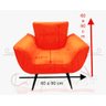 Capa Poltrona Opala:laranja - 1