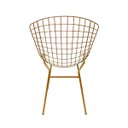 Ver imagem 4 de Kit 4 Cadeiras para Cozinha Bertoia Cor Dourado Fosco Assento Branco Tubular Poltronas do Sul