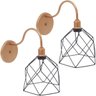2 Luminárias Arandela de Parede Aramada Cálice Preto Industrial Retro Cobre Rose Gold Agp Ilumini - 1