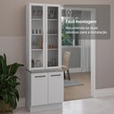 Ver imagem 5 de Kit Balcão + Cristaleira 70cm Branco Agata Madesa 01 Branco