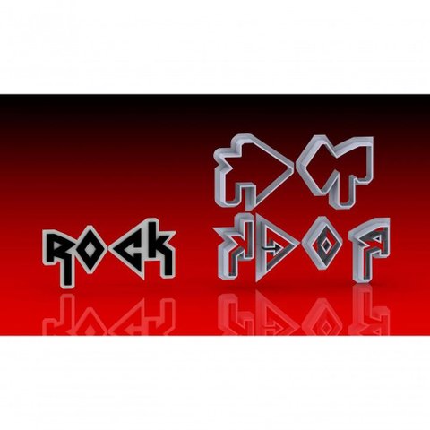 Cortador Rock Logo Modular Tamanho 5 Cm
