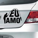Ver imagem 1 de Adesivo para Carro Eu Amo Pesca-Pequeno 10x8cm