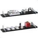 Ver imagem 1 de 2 Prateleiras Suspensa Estilo Industrial Madeira 50cm Fs Bp:preto