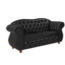 Ver imagem 1 de Namoradeira Chesterfield Merlo 2 Lugares - Corano Preto / Decoração, recepção, sala tv estar