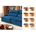 Ver imagem 3 de Sofá Retrátil Reclinável Supremo 3,00m Suede Velut Azul Marinho Molas no Assento - King House