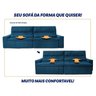 Sofá Retrátil Reclinável Supremo 3,00m Suede Velut Azul Marinho Molas no Assento - King House - 5