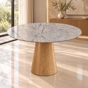 Ver imagem 3 de Mesa de Jantar Redonda 130cm em MDF Pietra Bronze