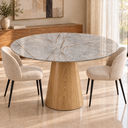 Ver imagem 1 de Mesa de Jantar Redonda 130cm em MDF Pietra Bronze
