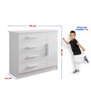 Ver imagem 4 de Quarto Infantil Completo com Guarda-Roupa Cama 100% MDF e Cômoda Angel Branco