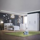 Ver imagem 1 de Quarto Infantil Completo com Guarda-Roupa Cama 100% MDF e Cômoda Angel Branco