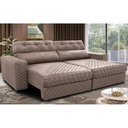 Ver imagem 1 de Sofá Retrátil e Reclinável 2,35m Molas Ensacadas Cama inBox Style Thermo Gel Linho Bege Escuro