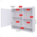 Ver imagem 2 de Espelheira Armário de Banheiro Suspenso com Porta e Nichos Espelho Organizadora Aqua - Branco