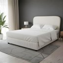 Ver imagem 2 de Cabeceira Queen Orgânica Madeira Maciça em Suede Off White Click Home