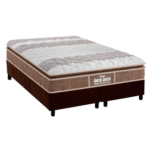 Cama Box King: Colchão Anatômico Probel D33/ep Guarda Costas Próintense Plus + Base Crc Suede
