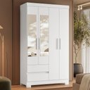 Ver imagem 5 de Guarda Roupa Olimpia 04 Portas com Espelho Flex Branco, Rosa, Azul e Titanium - Móveis Albatroz