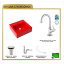 Ver imagem 3 de Kit Cuba Q35 Torneira 1198 Metal Válvula 1 Polegada Sifão Pvc Flexível Compace