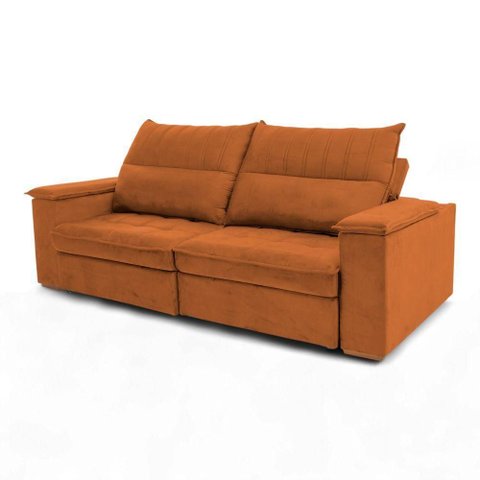 Sofá California 2 Lugares Retrátil e Reclinável 250cm Terracota Veludo