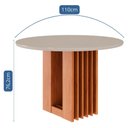 Ver imagem 3 de Mesa Redonda 110cm Tampo Mdf/vidro Ariela Cimol Cinamomo/off White