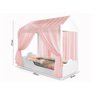 Cama Montessoriana Solteiro Infantil Duda Com Dossel Rosa e Colchão - 3