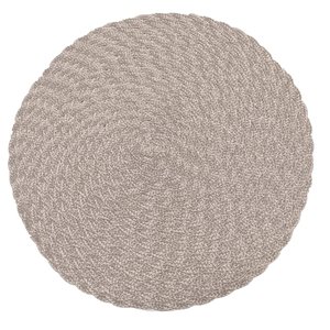 Jogo Lugar Americano Redondo Bege 38 cm Decoração Mesa Posta Descanso Prato Feito à Mão