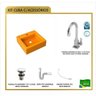 Kit Cuba Q35 Torneira Luxo 1195 Metal Válvula Click 1 Polegada G Sifão Pvc Flexível Compace - 6