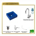 Ver imagem 6 de Kit Cuba Q35 Torneira Luxo 1195 Metal Válvula Click 1 Polegada G Sifão Pvc Flexível Compace