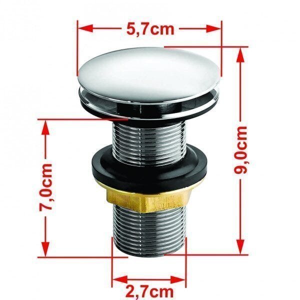 Kit Cuba Q35 Torneira Luxo 1195 Metal Válvula Click 1 Polegada G Sifão Pvc Flexível Compace - 4
